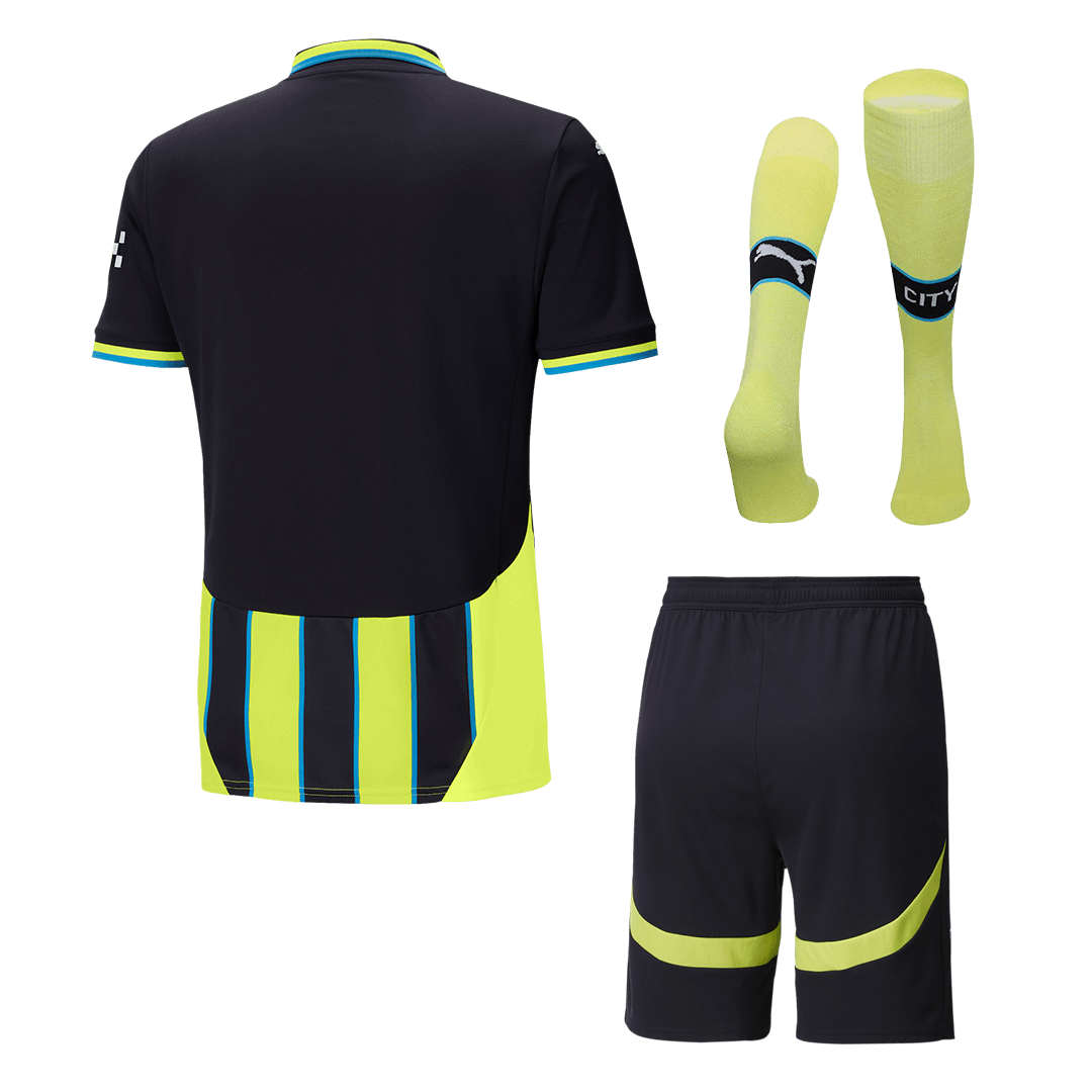 Manchester City Away Soccer Jersey Kit(Shirt+Shorts+Socks) 2024/25