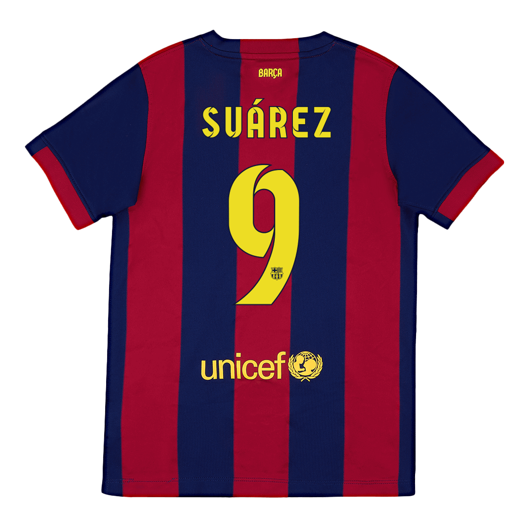 Barcelona Retro Jersey Custom SUÁREZ #9 Soccer Jersey Home 2014/15