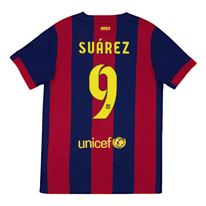 Barcelona Retro Jersey Custom SUÁREZ #9 Soccer Jersey Home 2014/15