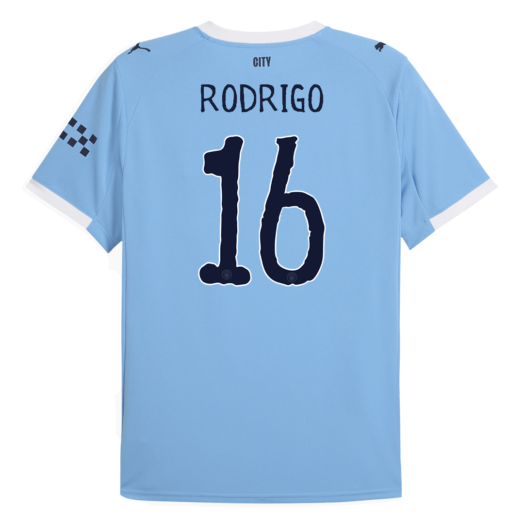 Manchester City Jersey Custom RODRIGO #16 Soccer Jersey Home 2025/26 Club World Cup