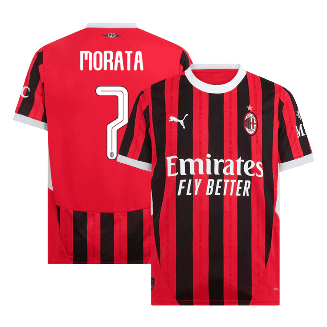 MORATA #7 AC Milan Home soccer jersey 2024/25 - UCL