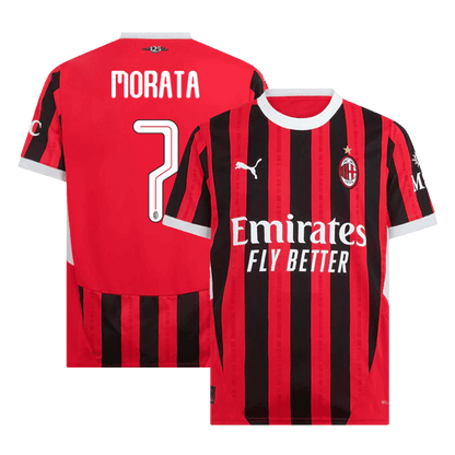 MORATA #7 AC Milan Home soccer jersey 2024/25 - UCL