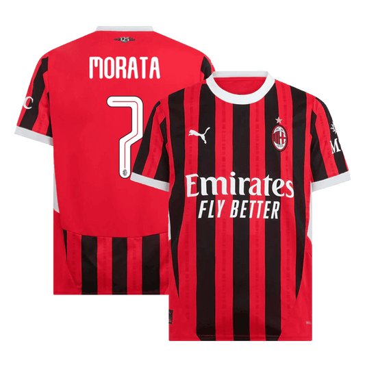 MORATA #7 AC Milan Home soccer jersey 2024/25 - UCL