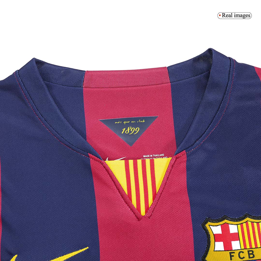 Retro 2014/15 Barcelona Home Long Sleeve Soccer Jersey