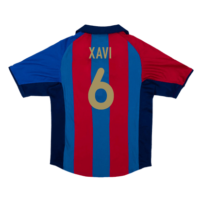 Barcelona Retro Jersey Custom XAVI #6 Soccer Jersey Home 2001/02