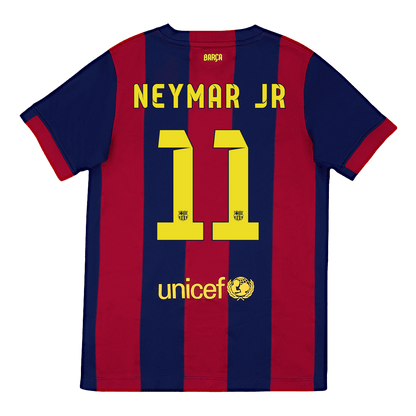Barcelona Retro Jersey Custom NEYMAR JR #11 Soccer Jersey Home 2014/15