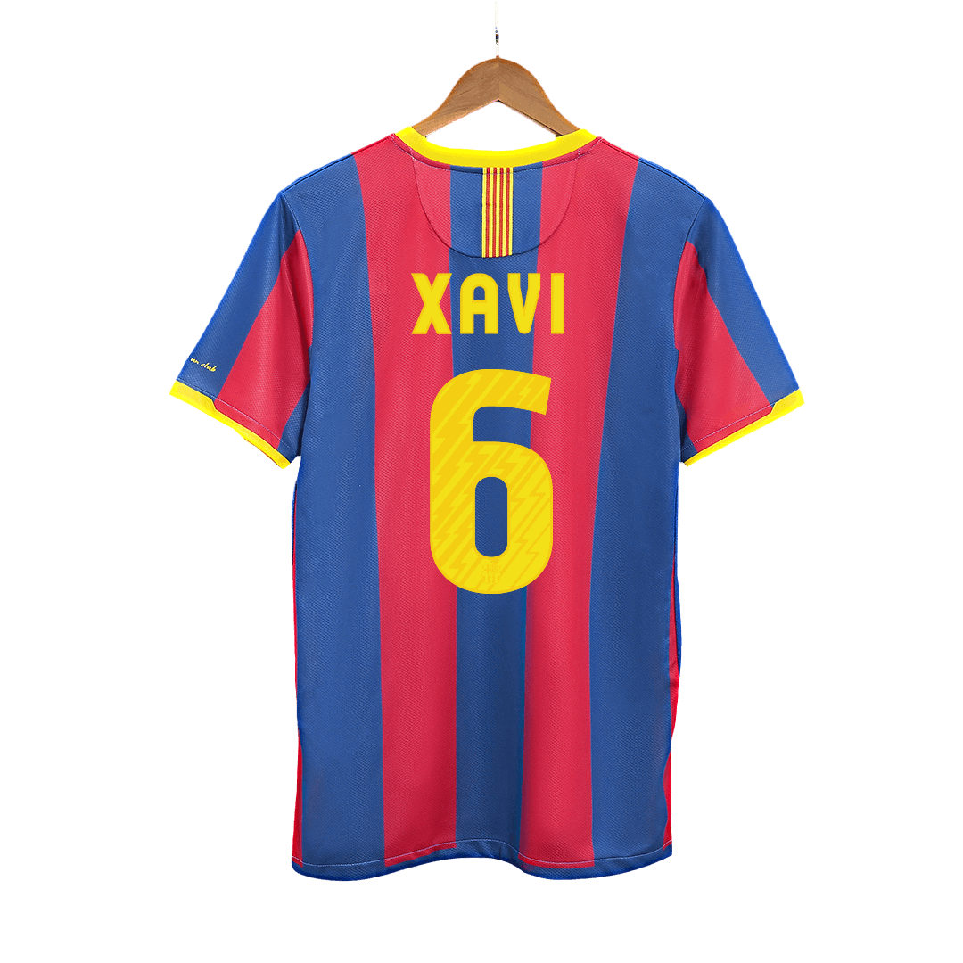 Barcelona Retro Jersey Custom XAVI #6 Soccer Jersey Home 2010/11