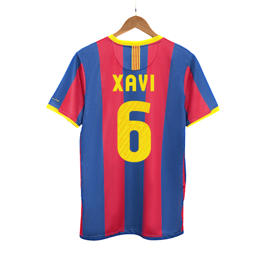 Barcelona Retro Jersey Custom XAVI #6 Soccer Jersey Home 2010/11