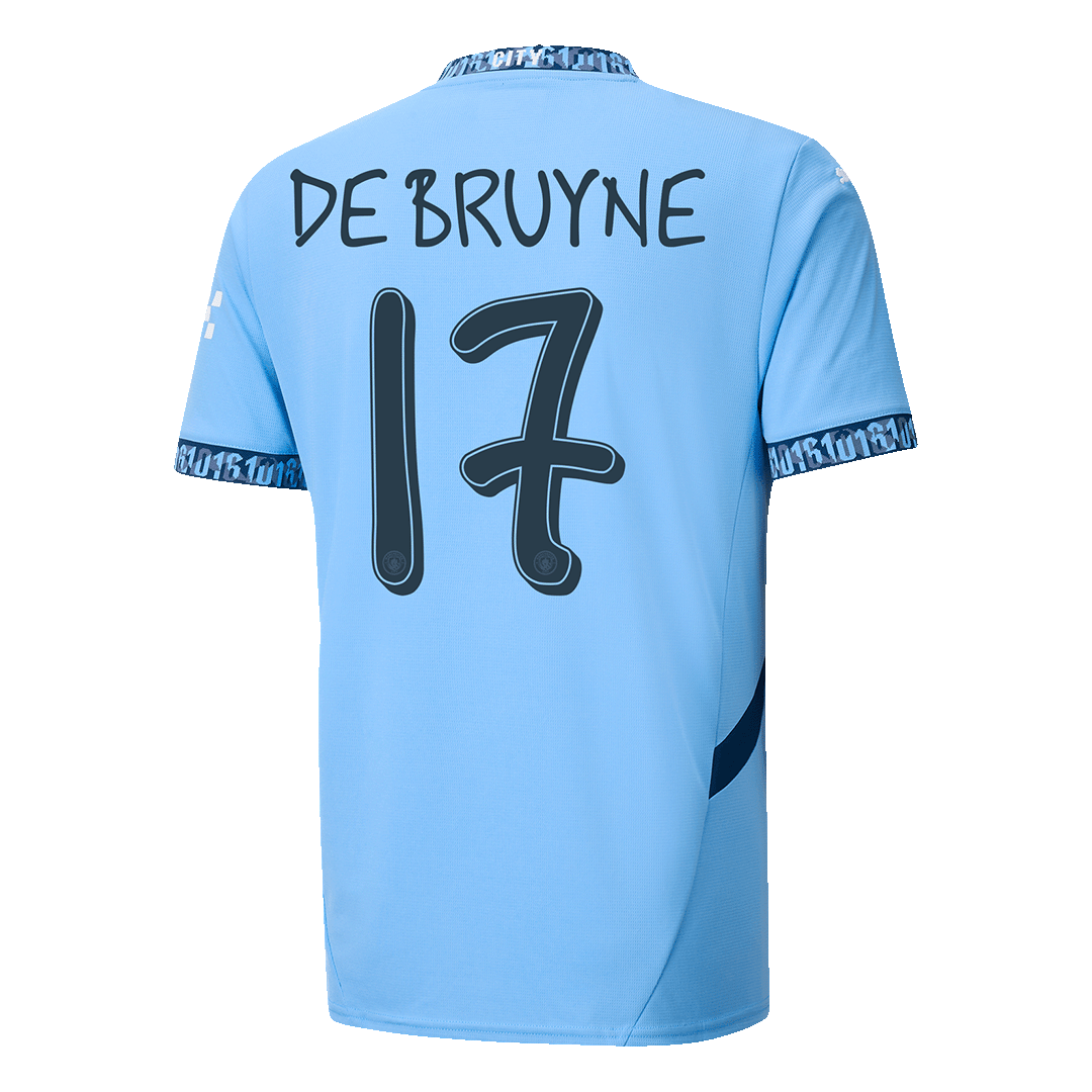 DE BRUYNE #17 Manchester City Home soccer jersey 2024/25 - UCL