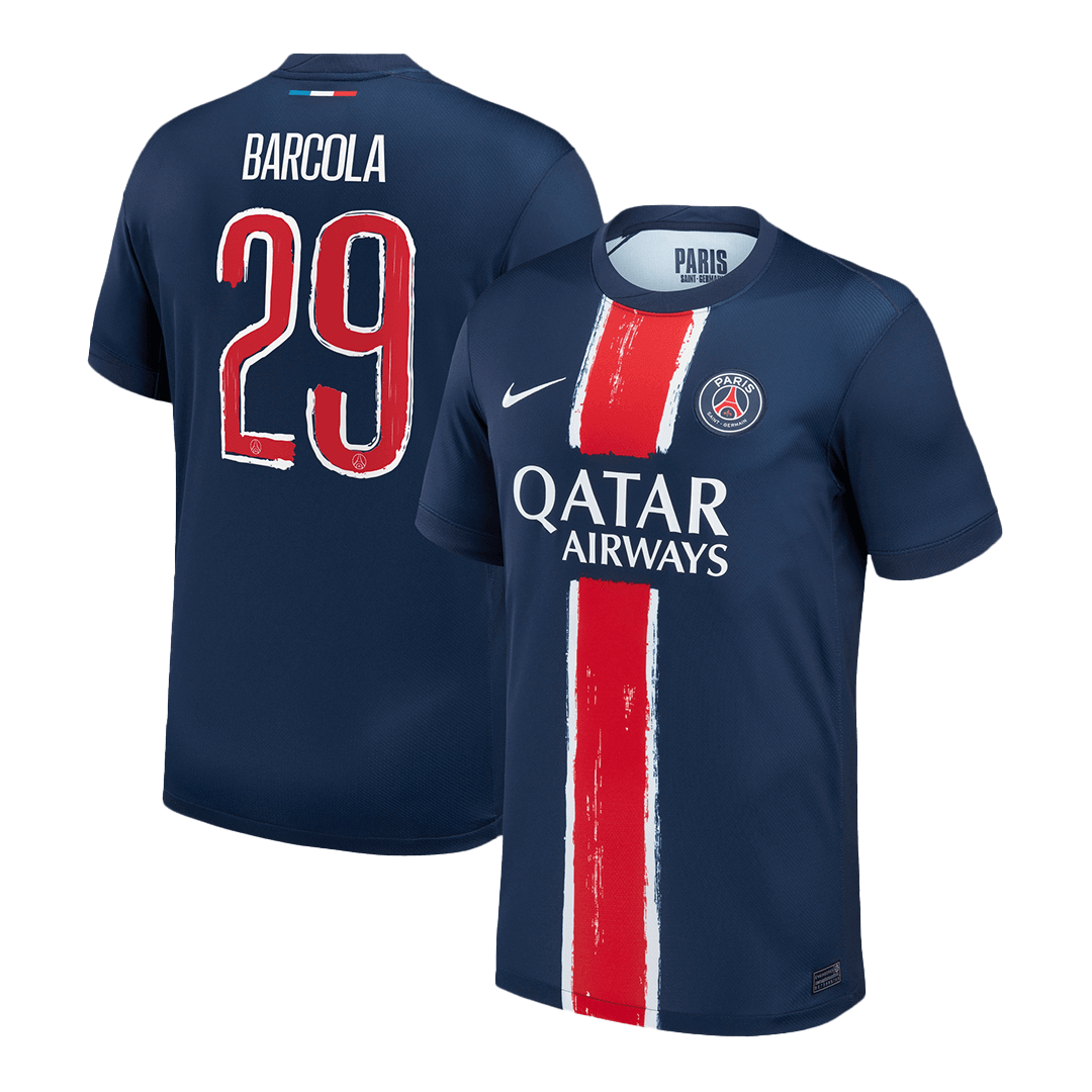PSG Jersey Custom BARCOLA #29 Soccer Jersey Home 2024/25