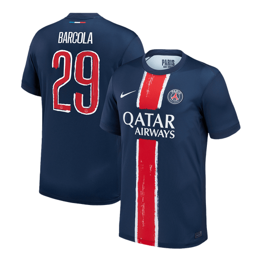 PSG Jersey Custom BARCOLA #29 Soccer Jersey Home 2024/25