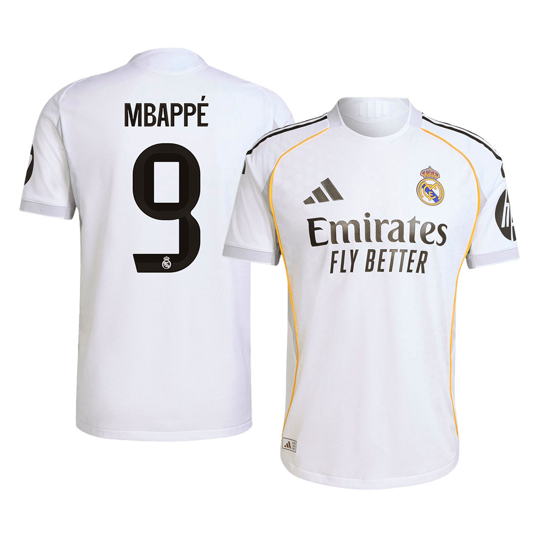 Player Version Real Madrid Jersey Custom MBAPPÉ #9 Soccer Jersey Home 2025/26