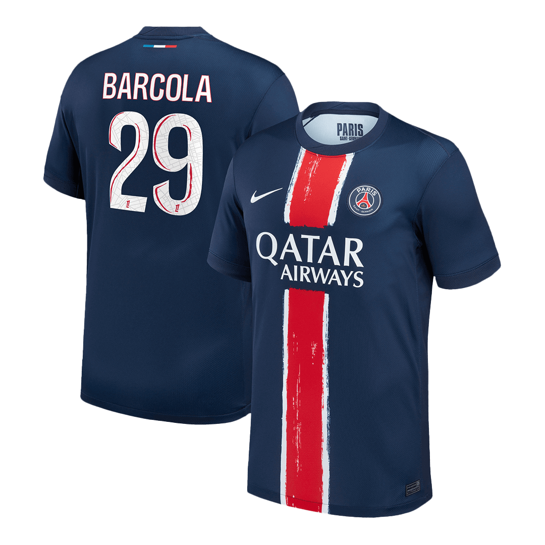 PSG Jersey Custom BARCOLA #29 Soccer Jersey Home 2024/25
