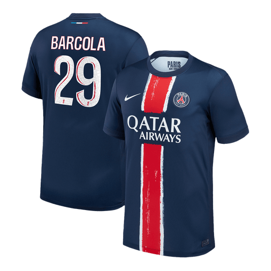 PSG Jersey Custom BARCOLA #29 Soccer Jersey Home 2024/25