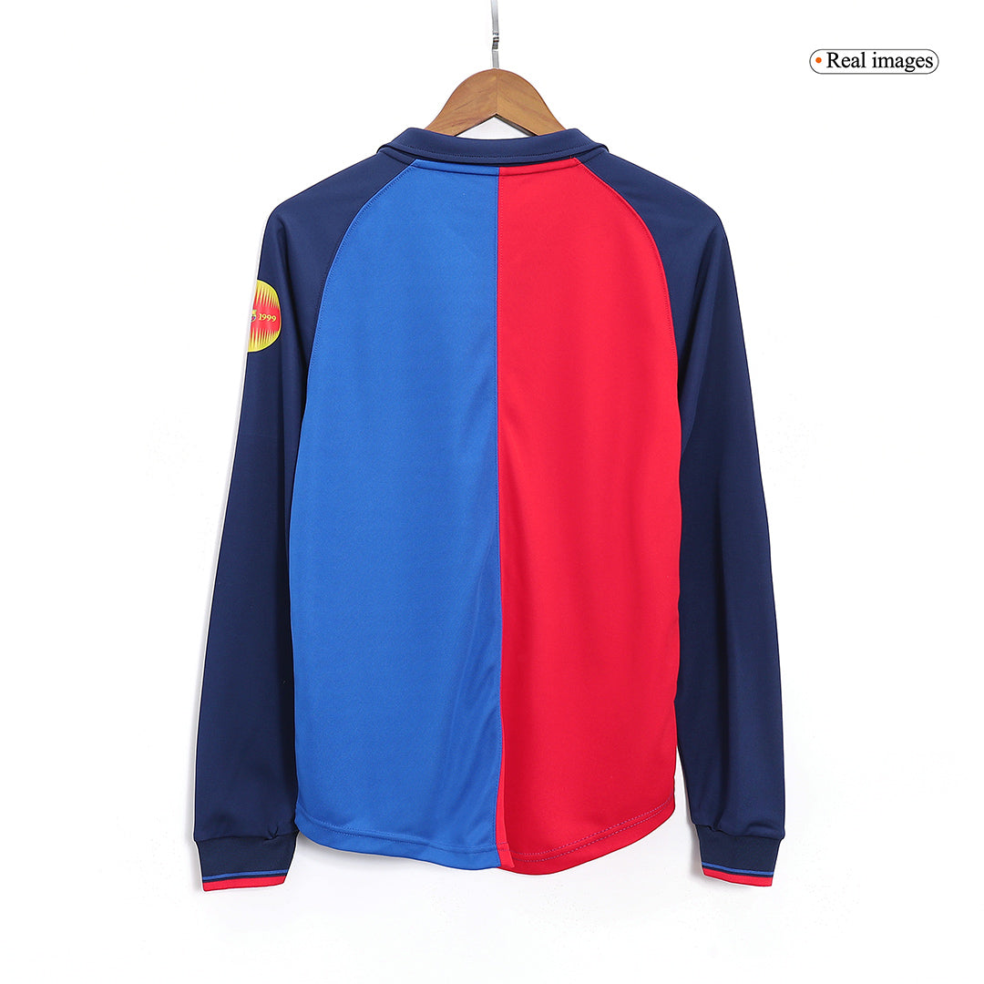 Retro 1999/00 Barcelona Home Long Sleeve Soccer Jersey