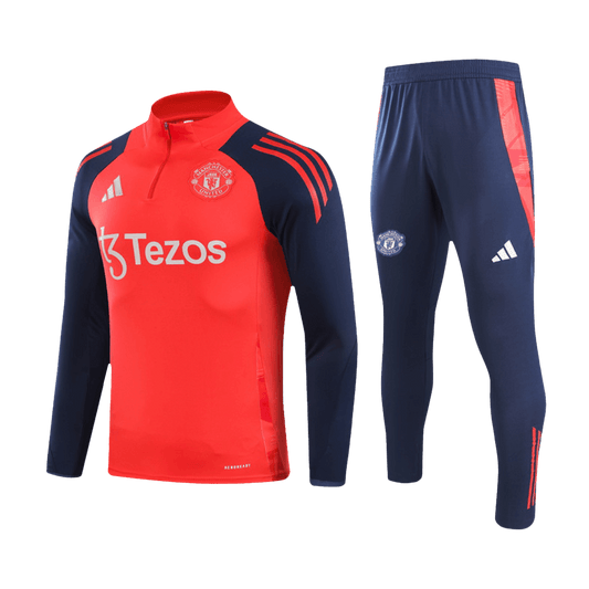 Kid's Manchester United Zipper Sweatshirt Kit(Top+Pants) 2024/25