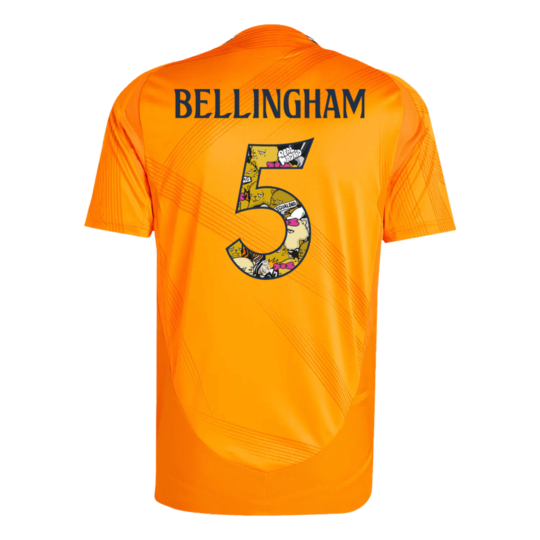 Player Version Real Madrid Jersey Custom BELLINGHAM #5 Soccer Jersey Away 2024/25 Bear Champ Font