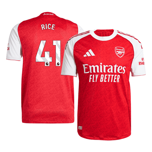 Player Version Arsenal Jersey Custom RICE #41 Soccer Jersey Home 2025/26