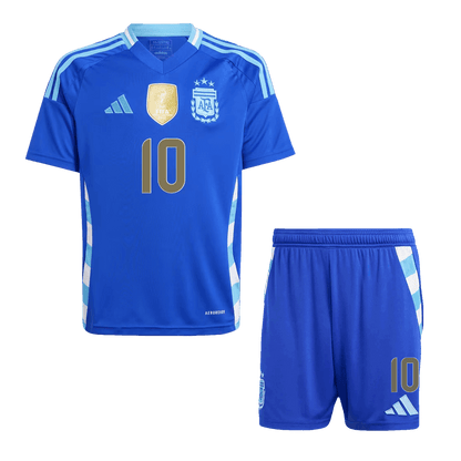 Kid's MESSI #10 Argentina Away Soccer Jersey Kit(Jersey+Shorts) 2024