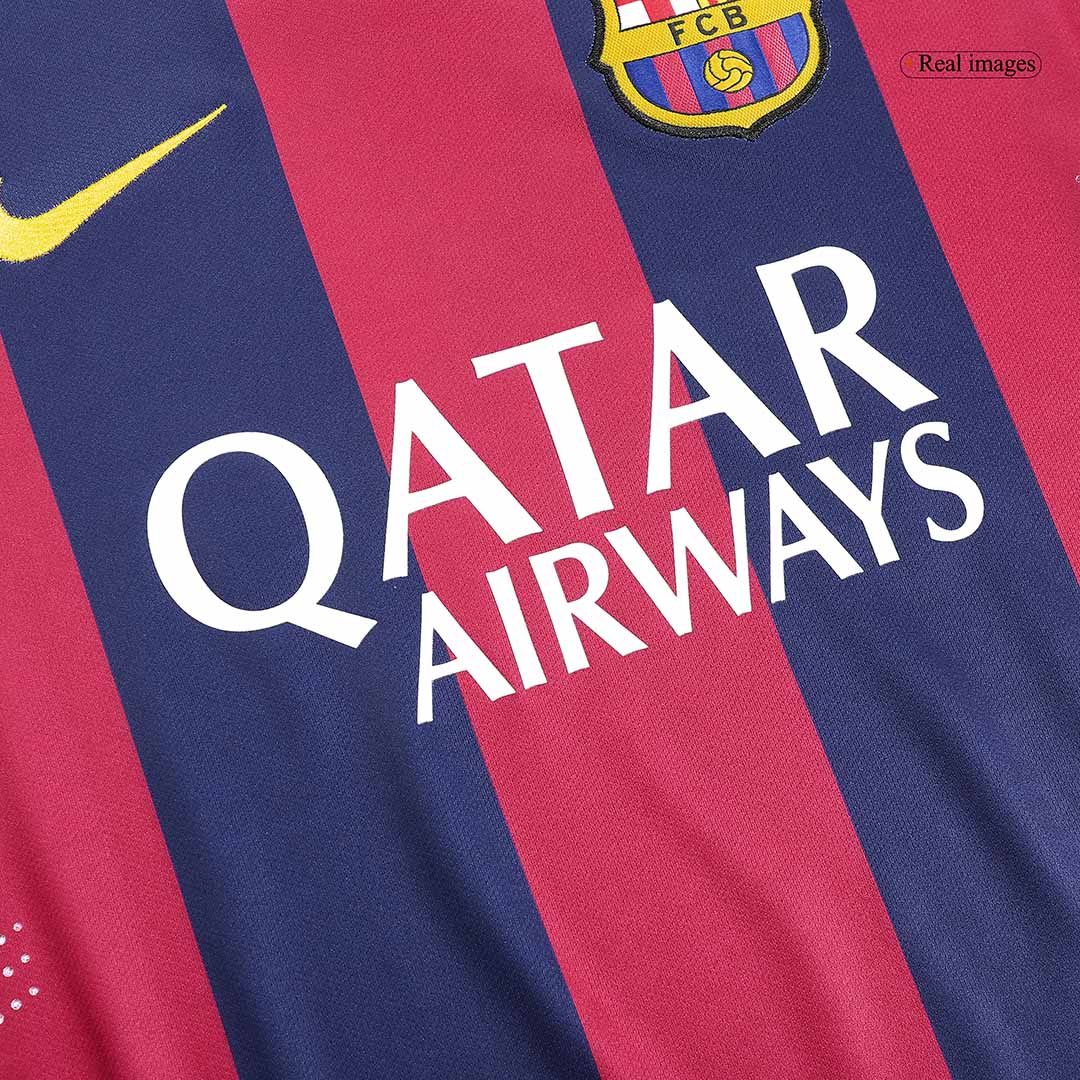 Retro 2014/15 Barcelona Home Long Sleeve Soccer Jersey