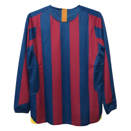 Retro 2005/06 Barcelona Home Long Sleeve Soccer Jersey