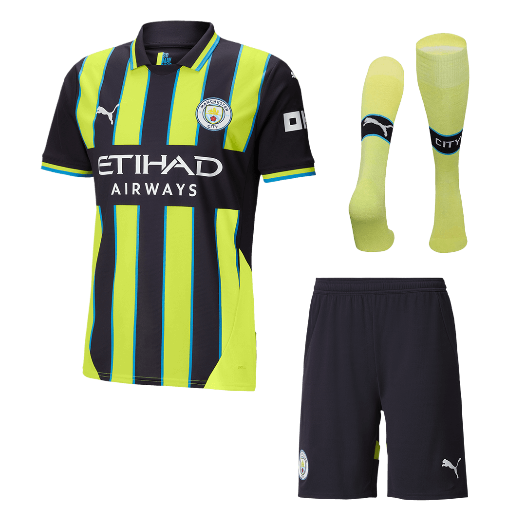 Manchester City Away Soccer Jersey Kit(Shirt+Shorts+Socks) 2024/25