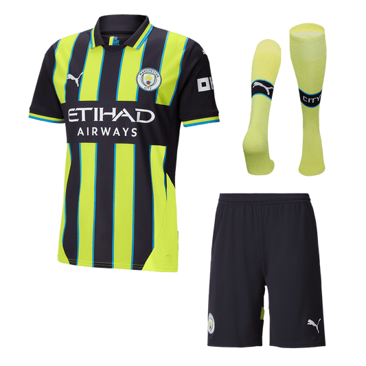 Manchester City Away Soccer Jersey Kit(Shirt+Shorts+Socks) 2024/25