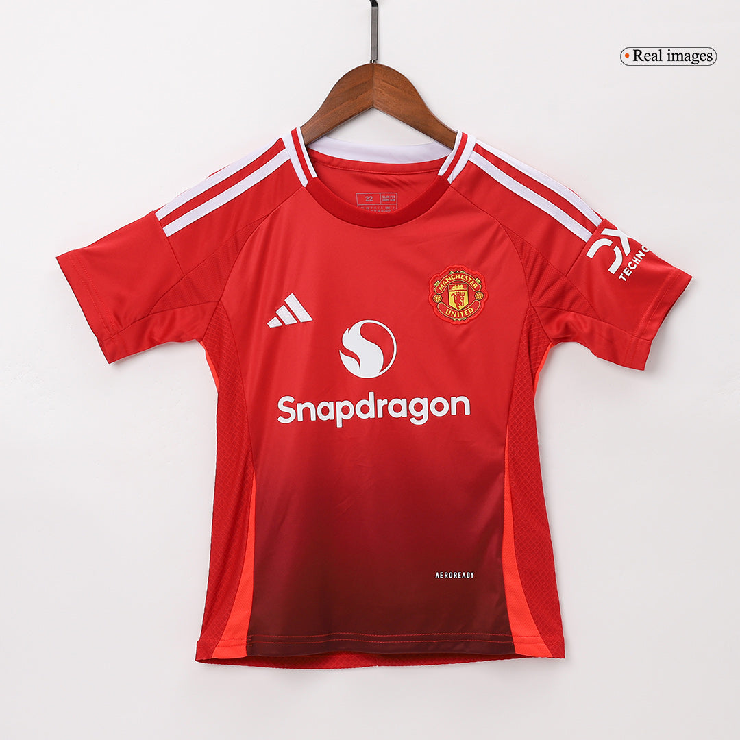 Kid's Manchester United Home Soccer Jersey (Shirt+Shorts) 2024/25