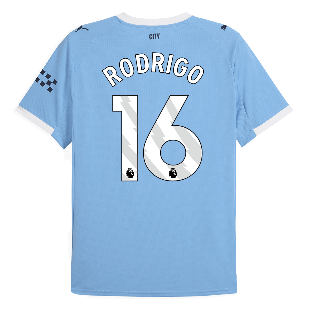 Manchester City Jersey Custom RODRIGO #16 Soccer Jersey Home 2025/26