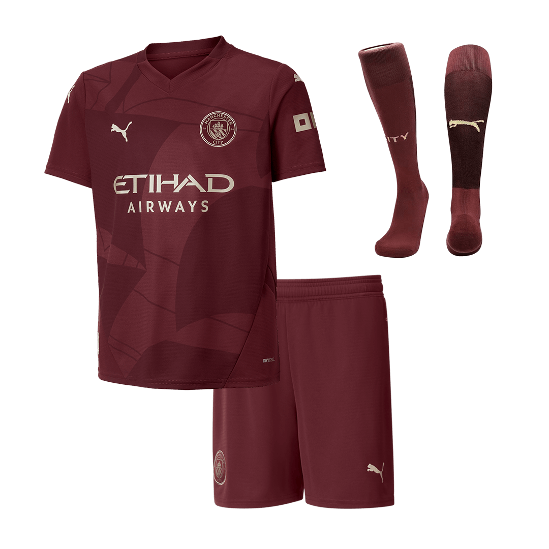 Kid's Manchester City Third Away Soccer Jersey Kit(Shirt+Shorts+Socks) 2024/25