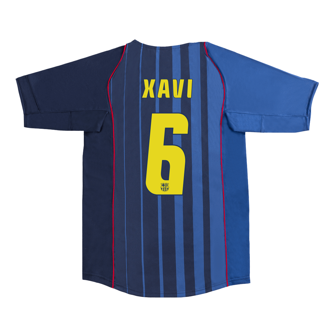 Barcelona Retro Jersey Custom XAVI #6 Soccer Jersey Away 2004/05