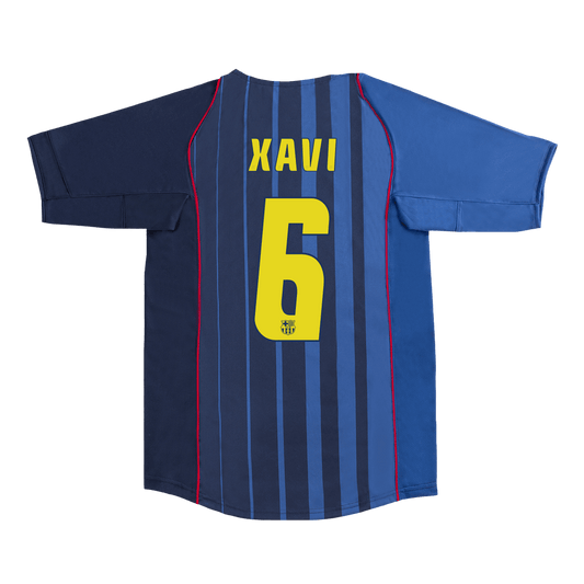 Barcelona Retro Jersey Custom XAVI #6 Soccer Jersey Away 2004/05
