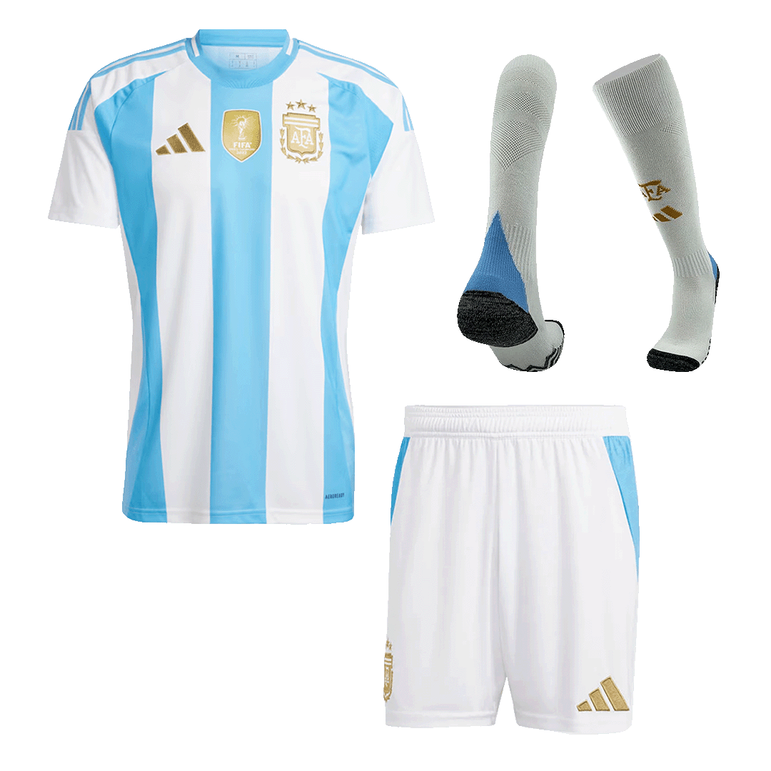 Argentina Home Soccer Jersey Kit(Jersey+Shorts+Socks) 2024