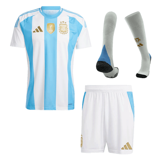 Argentina Home Soccer Jersey Kit(Jersey+Shorts+Socks) 2024