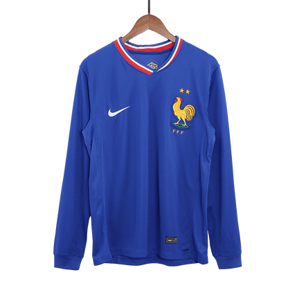 France Home Long Sleeve Soccer Jersey Euro 2024