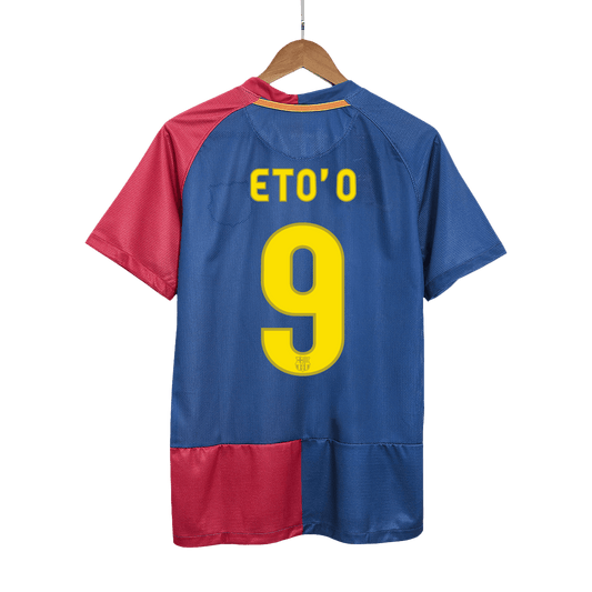 Barcelona Retro Jersey Custom ETO'O #9 Soccer Jersey Home 2008/09 UCL Final