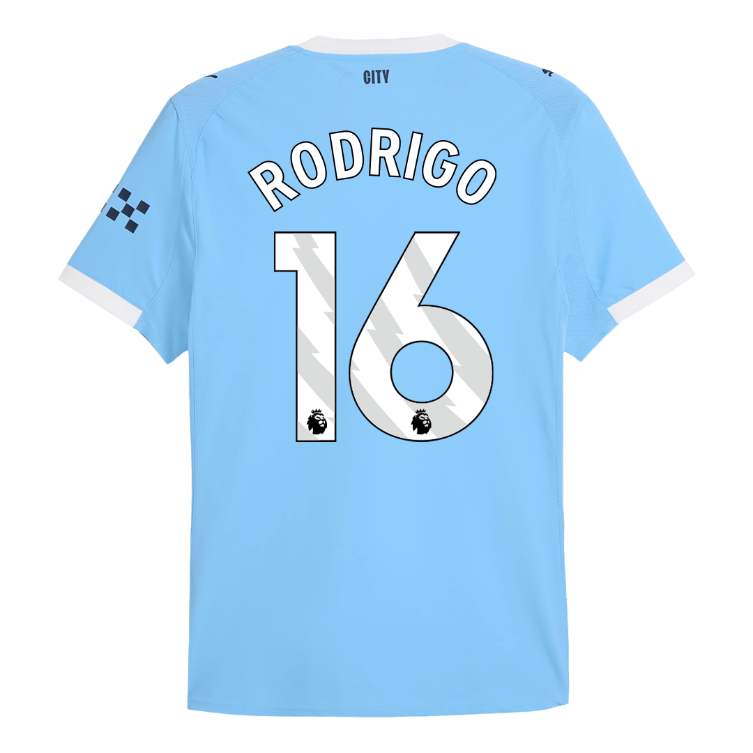 Player Version Manchester City Jersey Custom RODRIGO #16 Soccer Jersey Home 2025/26