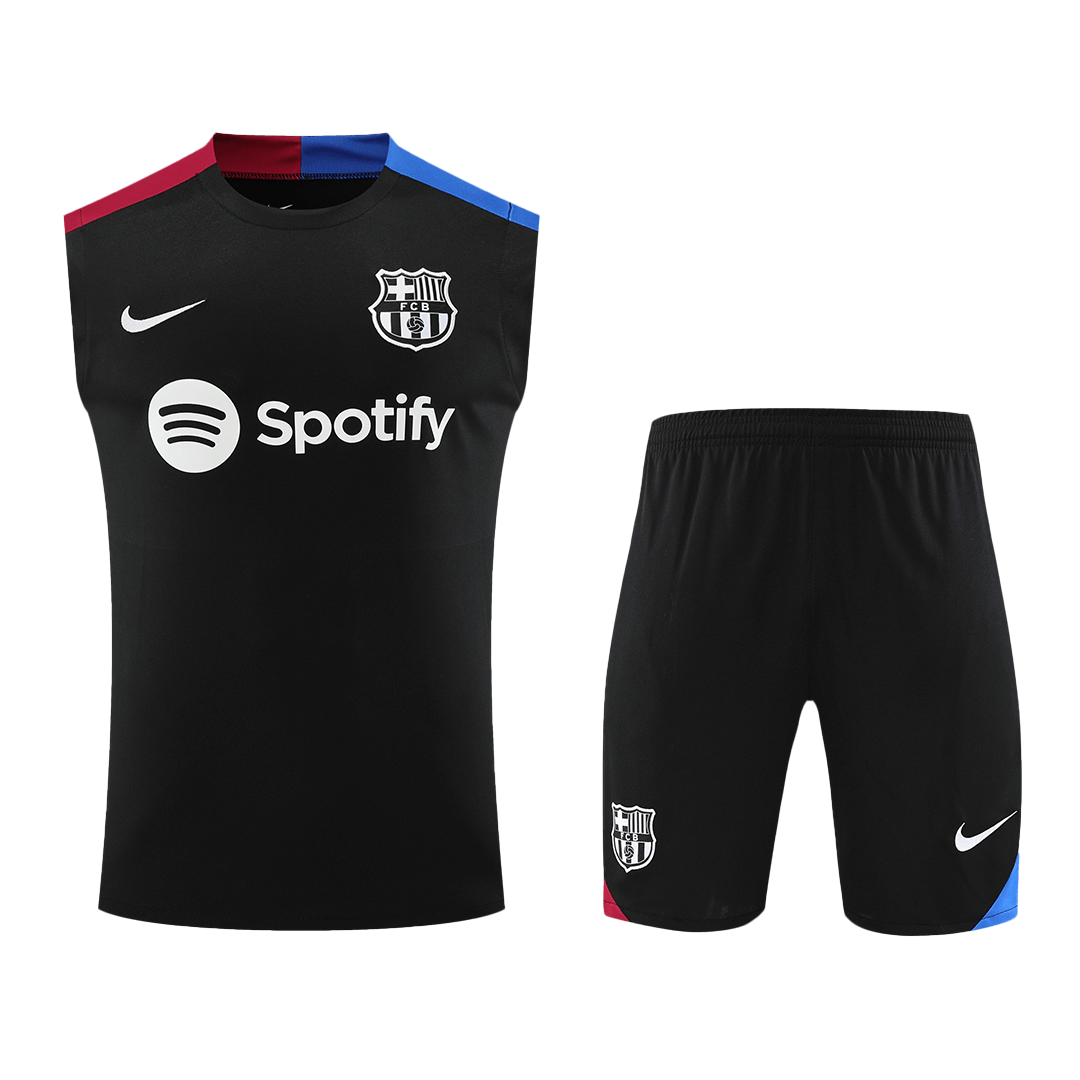 Barcelona Pre-Match Soccer Jersey Vest Kit(Jersey+Shorts) 2024/25