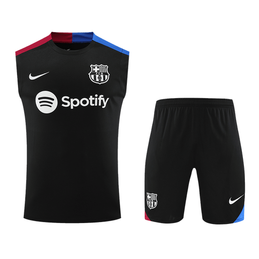 Barcelona Pre-Match Soccer Jersey Vest Kit(Jersey+Shorts) 2024/25