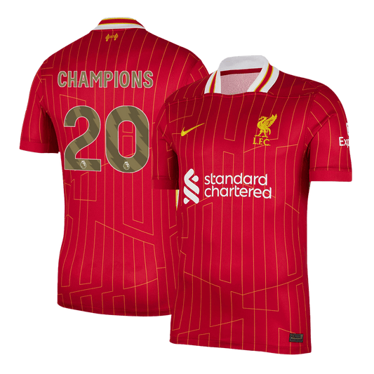 Liverpool Jersey Custom CHAMPIONS #20 Soccer Jersey Home 2024/25