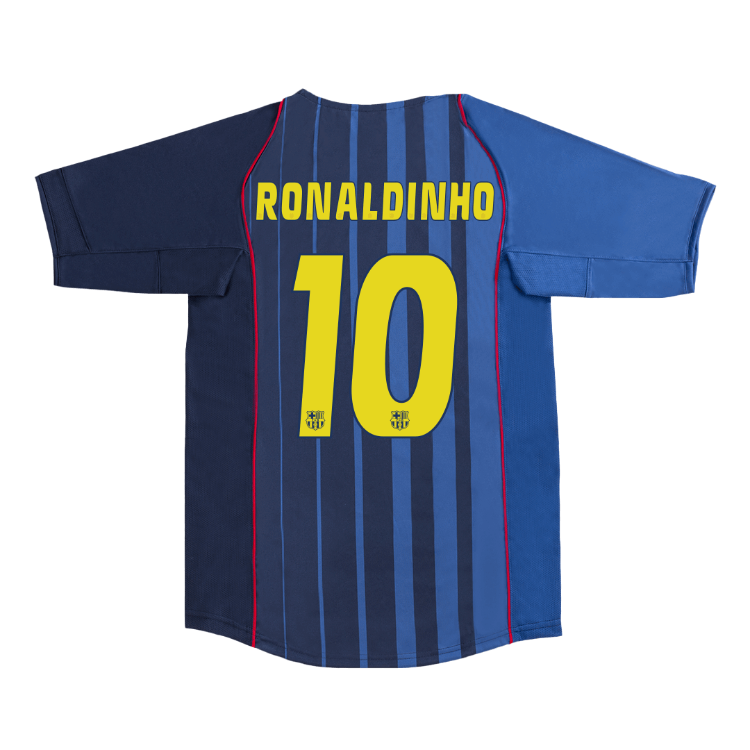 Barcelona Retro Jersey Custom RONALDINHO #10 Soccer Jersey Away 2004/05
